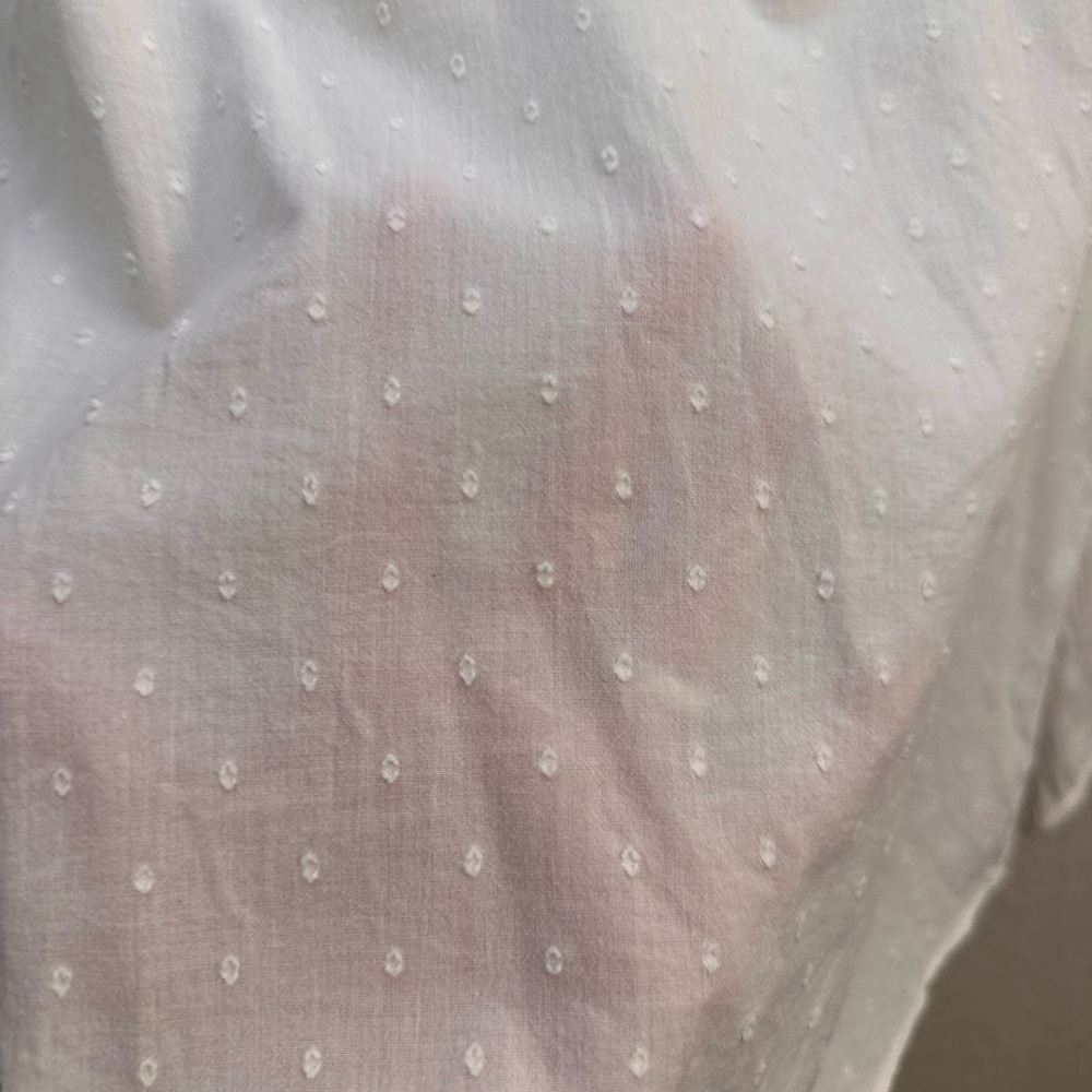 LOFT Women's White Eyelet Top. Petite Medium. - Picture 10 of 14